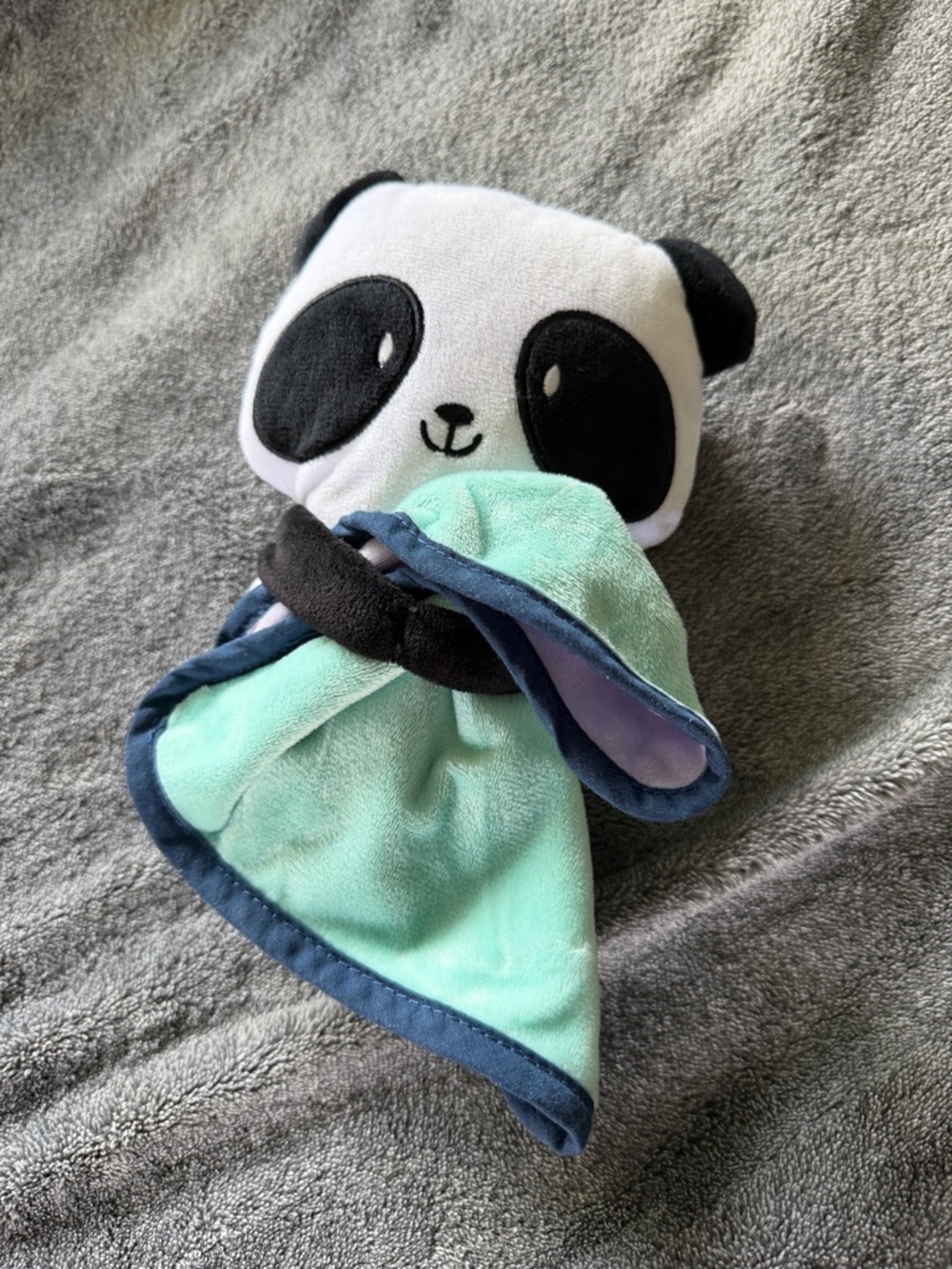 Panda Crate Panda Lovey Security Blanket - Mint and Black